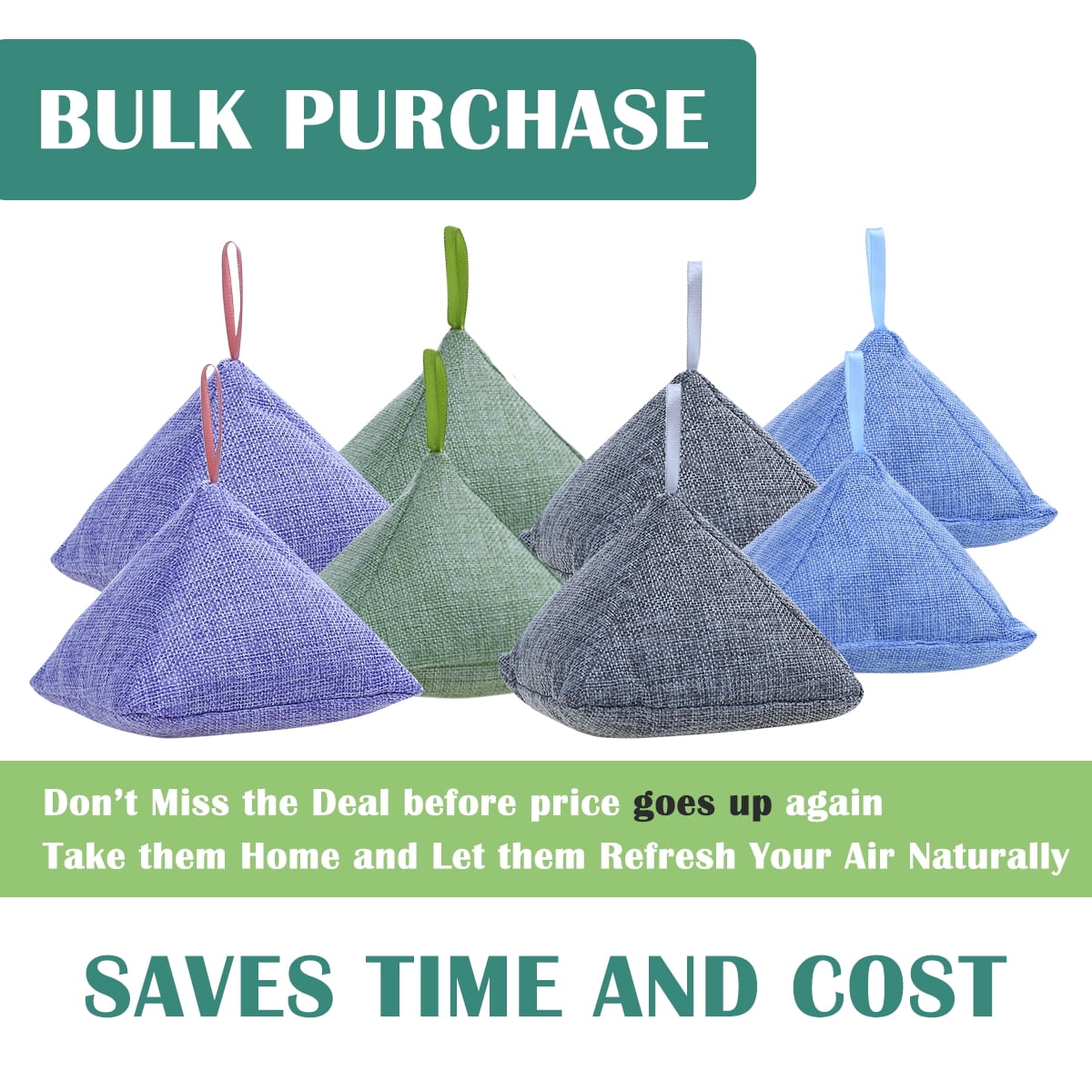 8 Pack Charcoal Bamboo Bags nature fresh charcoal bags Activated Charcoal Odor Absorber Eliminator Bag ( 8 x 200g )