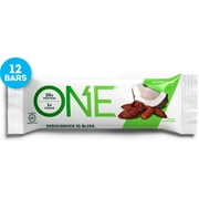 Angle View: ONE Protein Bars, Almond Bliss, Gluten Free Protein Bars with 20g Protein and only 1g Sugar, Guilt-Free Snacking for High Protein Diets, 2.12 oz (12 Pack)