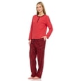 thumbnail image 2 of Lati Fashion Women's Long Sleeve Knit Flannel Pajama Set, Female Adult PJs in Classic Plaid Pattern, 2 of 4