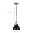 thumbnail image 4 of Henn&Hart 8" Black/Brass Metal Pendant, 4 of 8