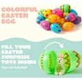 thumbnail image 4 of Joyfy 36 Pcs Printed Easter Eggs for Easter Hunt, Plastic Empty 3.15" Fillable Easter Eggs Bulk for Basket Stuffers Fillers, Classroom Prize Supplies, Filling Treats and Party Favor, 4 of 8