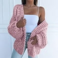 thumbnail image 6 of Fashion Women Winter Faux Mohair Knitted Sweater Loose Warm Cardigan Casual Coat, 6 of 8
