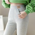 thumbnail image 4 of Billuyoard Mallas con forro polar para mujer, mallas deportivas de Color sólido para niña, pantalones de invierno elásticos para mujer con Suministros térmicos Gris claro/XL, 4 of 6