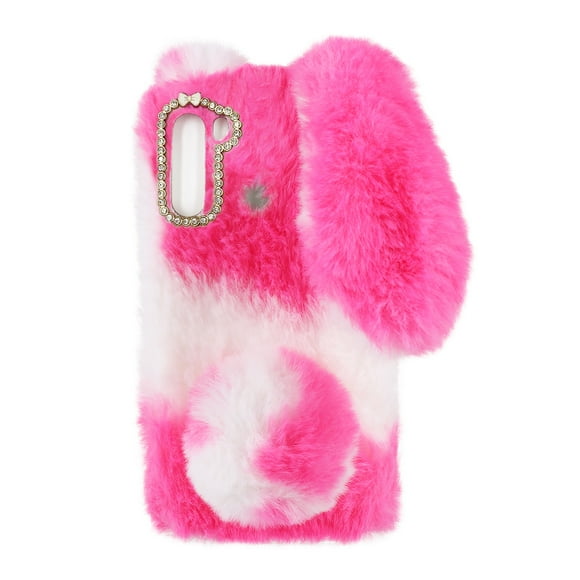 Conejito Ear Caja de teléfono encantadora para niñas Fluffy Teléfono Protector compatible con A21