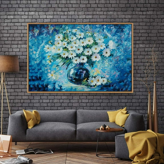 wall26 Floating Framed Canvas Wall Art for Living Room, Bedroom Bouquet Canvas Prints for Home Decoration Ready to Hang - 24x36 inches