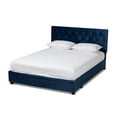 thumbnail image 2 of Baxton Studio Caronia Modern Upholstered Storage Platform Bed, Queen, Navy Blue, 2 of 7