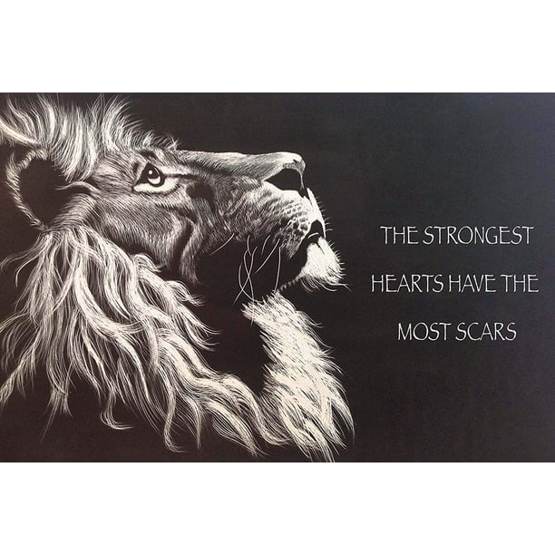 Ezposterprints - Most Popular Lion Theme Quote Posters - Power Strength Brave Beast Motivational Quotes Poster Printing - Wall Art Print For Home Office - Scars - 36X24 Inches - Walmart.com