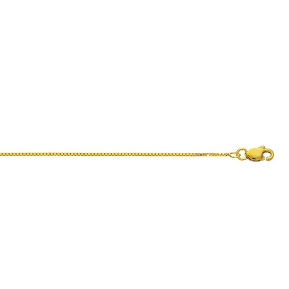 10k Yellow Gold 0.8mm Shiny Box Chain With Lobster Clasp Necklace - 2.6 Grams - 22 Inch