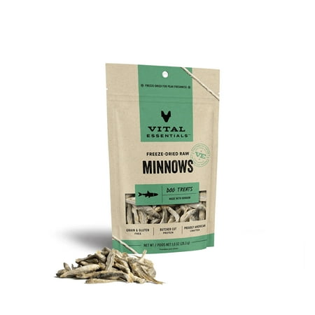 Vital Essentials Freeze Dried Raw Single Ingredient Dog Treats  Minnows  1 oz