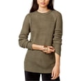 thumbnail image 1 of BB Dakota Womens Cutout Knit Sweater, Green, Medium, 1 of 1