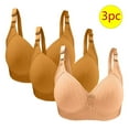 thumbnail image 1 of Bras for Women, 3PC Womans Large Size Solid Color Without Steel Ring Gathering Comfortable Bras Daily Bra, 1 of 2