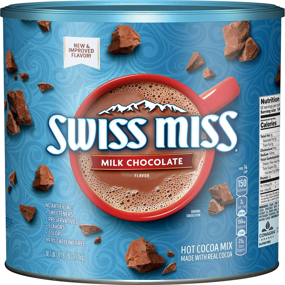 Swiss Miss Milk Chocolate Hot Cocoa Mix Canister (76.5 Ounce) - Walmart
