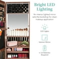 thumbnail image 5 of Best Choice Products Hanging Mirror Jewelry Armoire, Door or Wall Mounted Cabinet w/ LED Lights, Lock - Walnut, 5 of 9