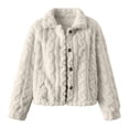 thumbnail image 6 of Lutiedan Sherpa Jackets for Women Fuzzy Fleece Button Down Cropped Jackets Long Sleeve Hooded Warm Winter Coats S-XXL, 6 of 7