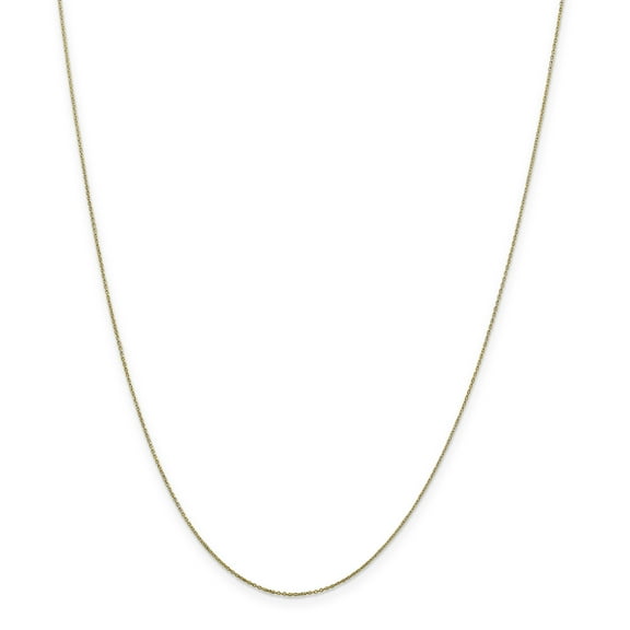10K Yellow Gold .6mm Solid Diamond Cut Cable Chain 20 Inch