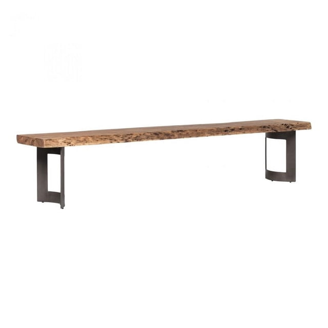 Moe's Home Collection Bent 18" Wood Dining Bench in Light Brown