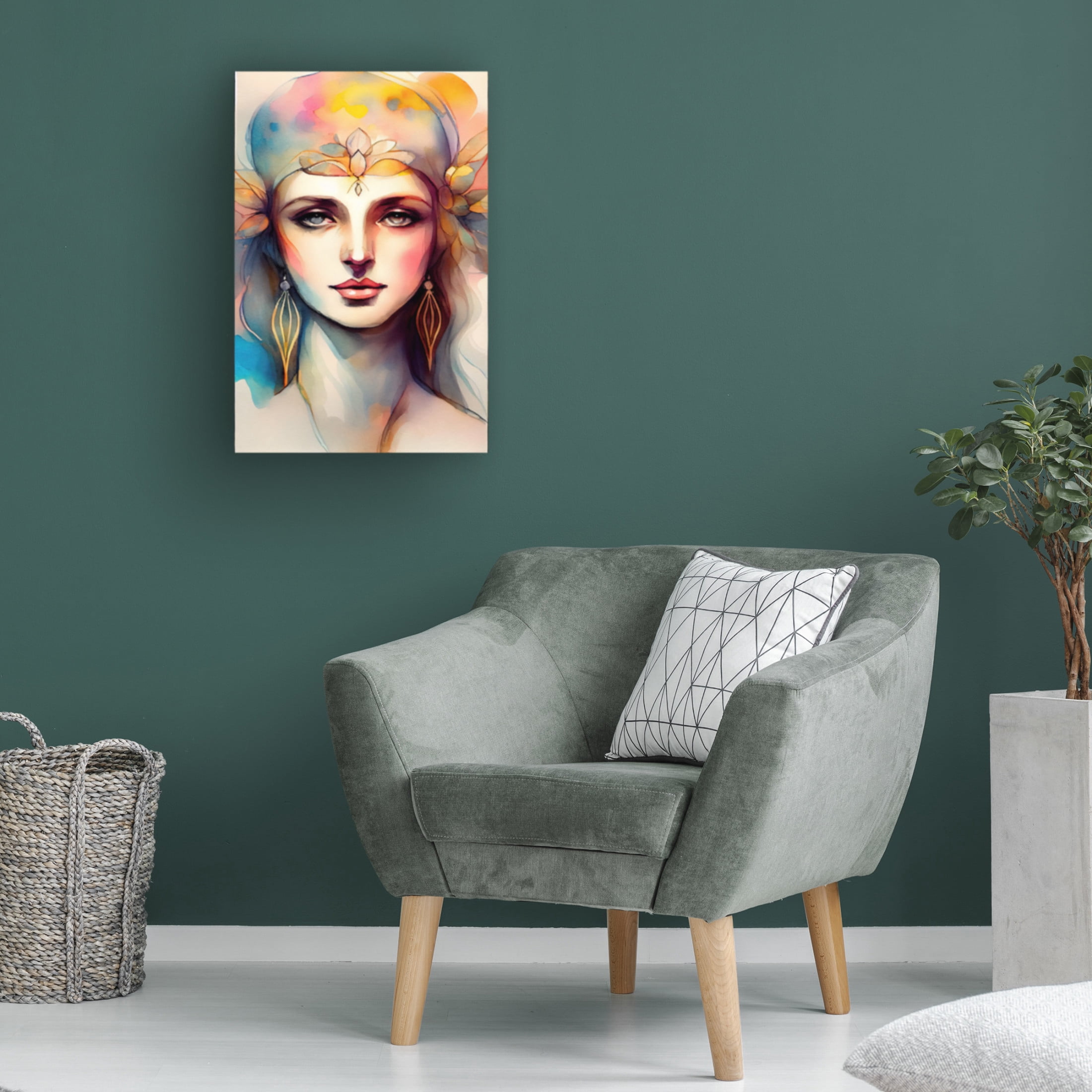 Canvas Wall Art - Sasha 'Woman III' Wall Art for Living Room, Bedroom, or Office Décor by Trademark Fine Art - 16 x 24 Inches