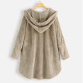 thumbnail image 5 of Charmgo Womens Winter Coats Clearance, Women Autumn Winter Solid Color Hooded Long Sleeve Button Pockets Cardigan Coat Jacket Fleece Jacket Women, Beige Jackets for Women L, 5 of 9