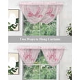 thumbnail image 4 of Pink Bow Sheer Waterfall Valance Curtains for Window, Cute Watercolor Girls Cartoon Luxury Rod Pocket Sheer Topper Swag Curtains for Living Room, Kitchen 38.5"W x 47.2"L, 1 Panel, 4 of 7