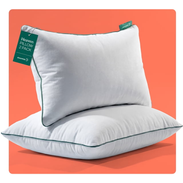 Almohadas Heaven Pillow Dreamlab Relleno Down Alternative Extra Suave Firmeza Suave e Hipoalergénica Tamaño Estándar 2 Piezas