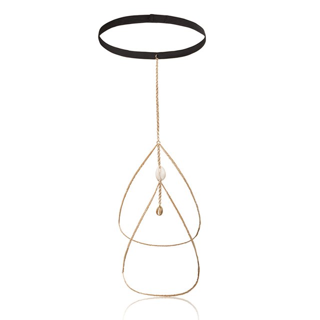 Leg Chain Layered Fashion Elastic Shell Body Chain Thigh Chain for Women Girls