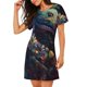 thumbnail image 2 of Balery Colorful Patterned Snake Camisón de manga corta con cuello redondo para mujer, cómodo y elegante., 2 of 6