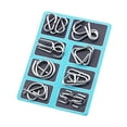 thumbnail image 2 of 8PCS Metal Montessori Puzzles, 3D Metal Puzzle Solving Set, Metal Brain Teaser Puzzles, Challenging Interlocking Iron Wire Puzzle, Logic Thinking Toys for Home Party(Blue), 2 of 8