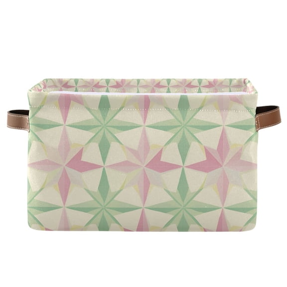Yayeee Canvas Storage Basket with Handles for Shelves Fabric Bins Closet Organizer, Beige Symmetrical Stars