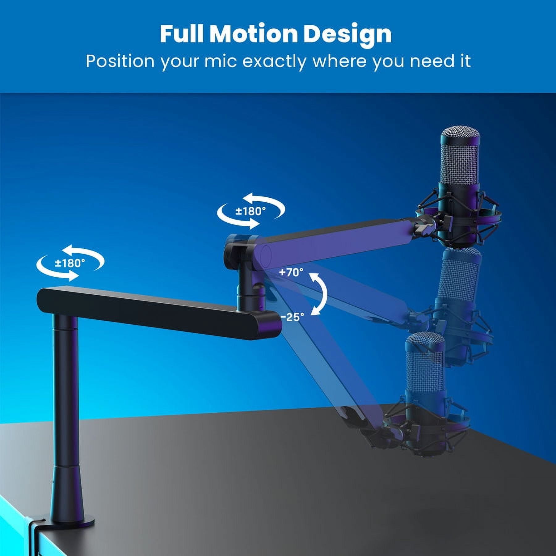 Mount-It! Premium Microphone Boom Arm for Podcasts, Meetings, Recordings