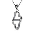 thumbnail image 5 of DEPHINI - Two Hearts Necklace - 925 Sterling Silver Minimalist Pendant, 5 of 7