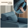 thumbnail image 6 of 42" Modern Armchair, Coastal Accent Chair, Deep Seat Slicovered Chair, Chenille Fabric, Blue, 6 of 8