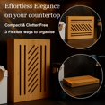 thumbnail image 4 of Bamboo Bread Slicer Guide Cutter For Slicing Homemade Bread, Bagels, Sourdough Loaves - Folable & Compact, Adjustable Width & Thickness, Crumb Tray, Kitchen Gadget & Gifts, 4 of 6