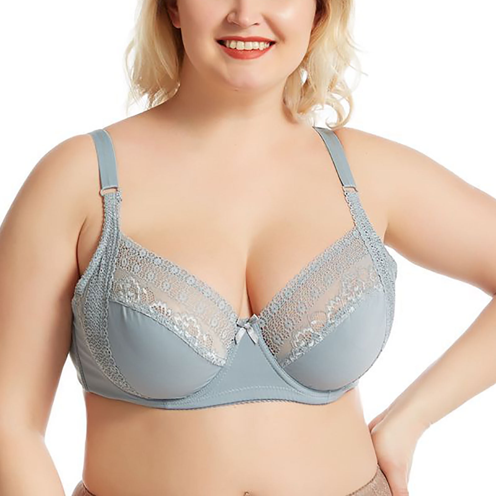 Aayomet Womens Bras Size E Cup Lace Bra Sexy Thin Bra Side Support Bra Minimizing Side Fat Silver 46 105 Walmart
