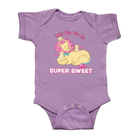 

Inktastic My Pa Pa Is Super Sweet Cotton Candy Lions with Pink Mane Gift Baby Boy or Baby Girl Bodysuit