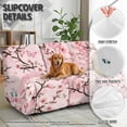 thumbnail image 6 of ZIATUBLES Butterfly Flower Pink Recliner Covers for 3 Seater Reclining Sofa, Soft Fitted Furniture Protector for Pets Washable Stretch Recliner Chair Covers with Storage Pockets Set of 8, 6 of 9