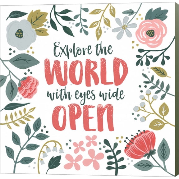 Wildflower Daydreams II on White by Laura Marshall, Canvas Wall Art