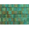 thumbnail image 1 of Ahgly Company Machine Washable Indoor Rectangle Abstract Turquoise Blue Contemporary Area Rugs, 6' x 9', 1 of 4