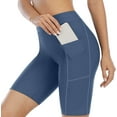 thumbnail image 4 of Alove Solid Stretch High Waist Board Shorts With Two Pockets For Women Swim Boyleg Trunk, 4 of 7