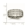 thumbnail image 6 of Stainless Steel Polished and Hammered 8mm Grooved Band, 6 of 7
