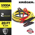 thumbnail image 2 of Krieger Jumper Cables for Car Battery, Heavy Duty Automotive Booster Cables for Jump Starting Dead or Weak Batteries, 1000Amps Custom-made Alligator Clamps - Carrying Bag Included (20-Feet (2-Gauge), 2 of 7