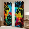 thumbnail image 2 of Manfei Teens Video Game Black Out Curtains,Console Game Lover Curtains Pack of 2 (42x63 Each),Watercolor Splatter Ink Bedroom Curtains For Kids,Microfiber Bedroom Decor, 2 of 6