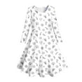thumbnail image 4 of Fshinging Spring Dresses For Toddler Girls 2025 Spring Long Sleeve Full Flower Print A-Line Casual Party Sundress Size 8-9 Years, 4 of 5