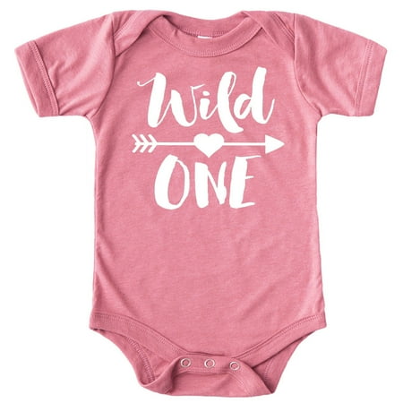 

Wild One 1st Birthday Bodysuit for Baby Girls First Birthday Outfit White on Mauve Bodysuit 24 Months