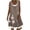 Brown, variant on TIHLMK Beach Dresses for Women Women's O-Neck Printing Loose Casual Fashion Fake Two Lay Sleeveless Dress