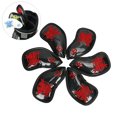 thumbnail image 3 of 6 piezas portátiles PU Golf Irons Head Cover Skull Design Número de identificación Mujeres Hombres Protección antideslizante con protección de manga d - rojo Sunnimix cubierta de la cabeza de golf, 3 of 8