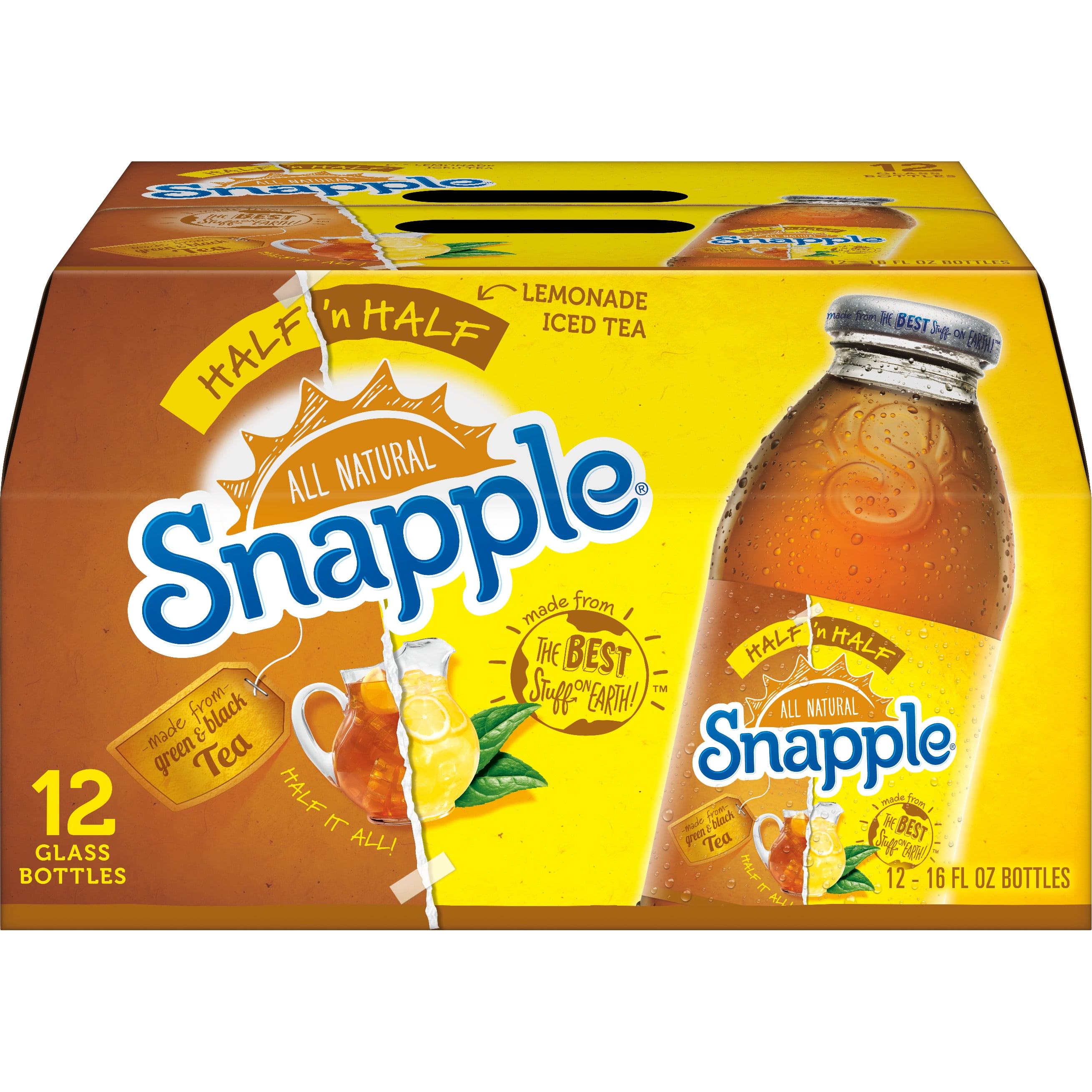 Snapple All Natural Half 'n Half Lemonade & Iced Tea, 16 Fl. Oz., 12 Count