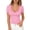 Pink, variant on Tshirt Women Slim Fit V Neck Basic Short Sleeve Summer Tee Boho Tops for Women Black L