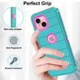 thumbnail image 4 of Asuwish Compatible with iPhone 15 6.1 inch Phone Case Hybrid Rugged Shockproof Hard Protective Drop Proof Full Body Heavy Duty Mobile Cell Cover for i Phone15 i15 15Case Women Men Green, 4 of 7