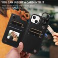 thumbnail image 4 of iPhone 13 Case ,Card Slots Leather Wrist Strap Phone Cover for iPhone 13, 4 of 5