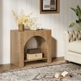 thumbnail image 5 of Tribesigns Farmhouse 27.56 in. Brown Rectangular Wood End Table with 2 Storage Shelves, 5 of 18